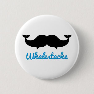 Chapa Redonda De 5 Cm Ballenas del bigote de Whalestache
