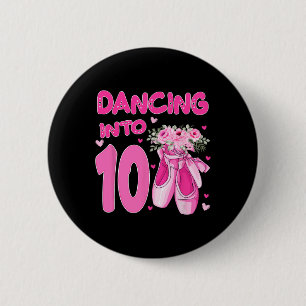 Chapa Redonda De 5 Cm Ballet bailando en Ballet de cumpleaños número 10 