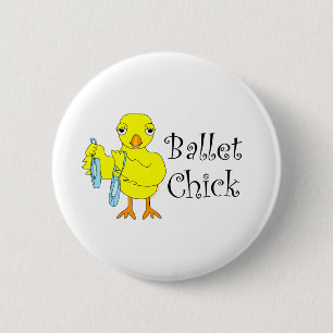 Chapa Redonda De 5 Cm Ballet Chick Text