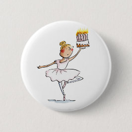 Chapa Redonda De 5 Cm Ballet Cumpleaños