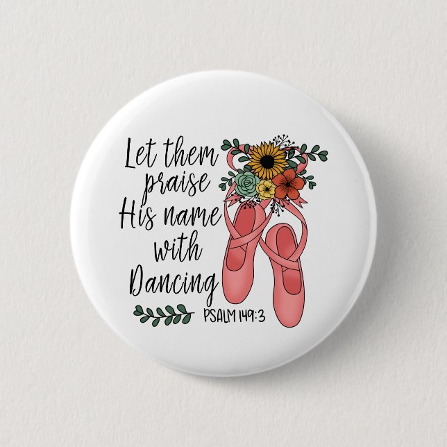 Chapa Redonda De 5 Cm Ballet Shoes Ballerina Cita Cristiana (Anverso)