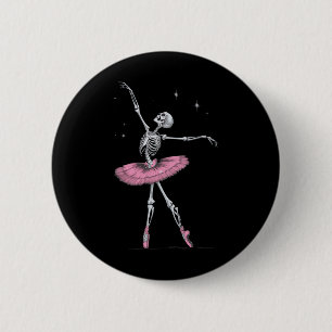 Chapa Redonda De 5 Cm Ballet Skeleton Halloween Disstume Funny Skull