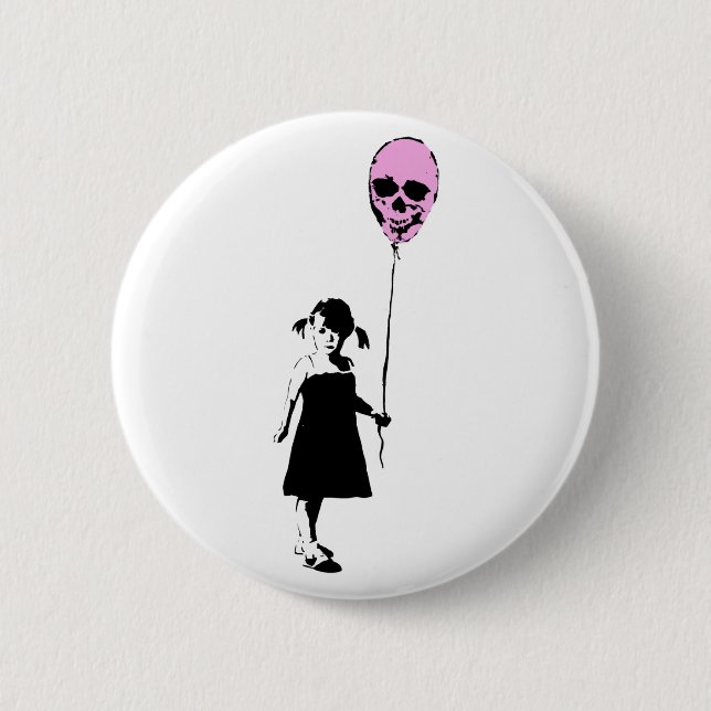 Chapa Redonda De 5 Cm Balloon Girl (Anverso)