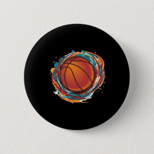 Chapa Redonda De 5 Cm Balón de baloncesto giratorio