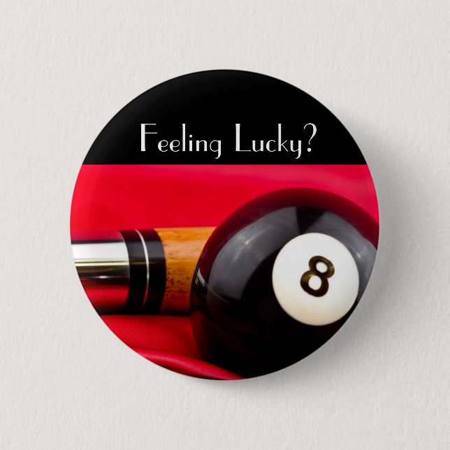 Chapa Redonda De 5 Cm Balón de billar y pista (Anverso)