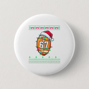 Chapa Redonda De 5 Cm Balón de Fútbol Americano 67 Disfraz Navidad Suéte