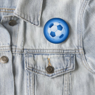 Chapa Redonda De 5 Cm Balón de fútbol azul