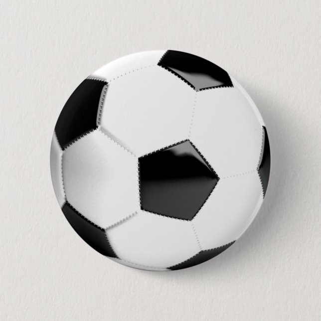 Chapa Redonda De 5 Cm Balón de fútbol blanco y negro (Anverso)