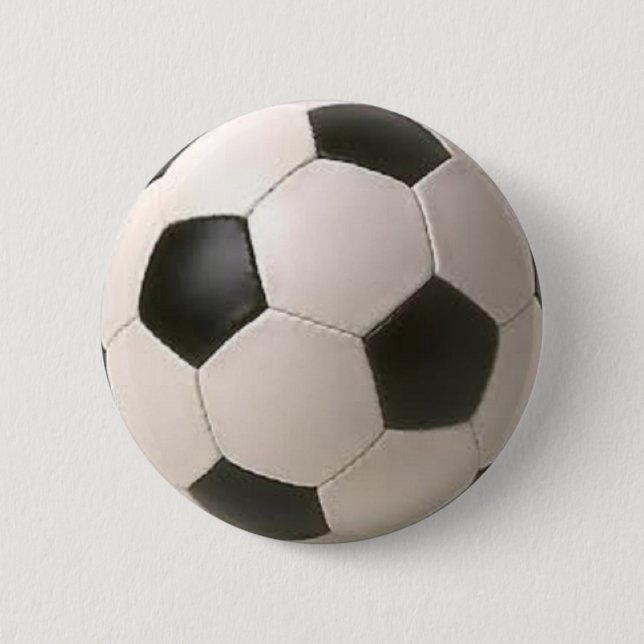 Chapa Redonda De 5 Cm Balón de fútbol blanco y negro (Anverso)