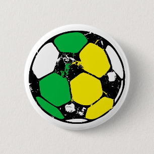 Chapa Redonda De 5 Cm Balón de fútbol con colores verde y amarillo en 
