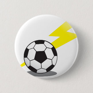 Chapa Redonda De 5 Cm Balón de fútbol con el rayo