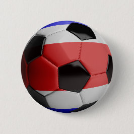 Chapa Redonda De 5 Cm Balón de fútbol de la bandera de Costa Rica