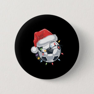 Chapa Redonda De 5 Cm Balón de fútbol de Santa Deportes Navidad Jugador 
