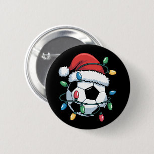 Chapa Redonda De 5 Cm Balón de fútbol de Santa Deportes Navideños Jugado