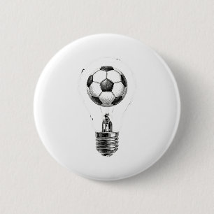 Chapa Redonda De 5 Cm Balón de fútbol Lightbulb Para Jugadores Entrenado