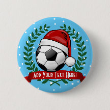 Balón de fútbol navidad de un gorra de Santa que