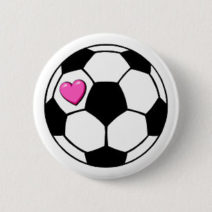 Chapa Redonda De 5 Cm Balón de fútbol (Pnk Hrt)