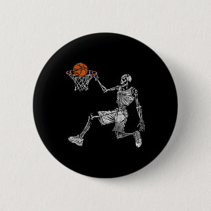 Chapa Redonda De 5 Cm Baloncestista Skeleton Halloween