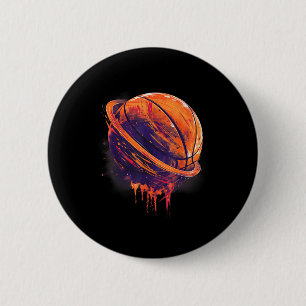Chapa Redonda De 5 Cm Baloncesto Artístico Baloncesto Lover Planet Water