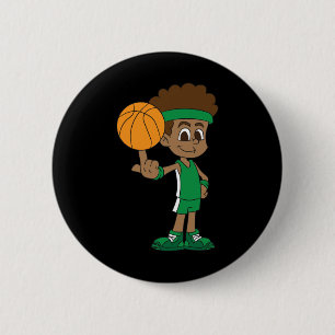 Chapa Redonda De 5 Cm Baloncesto: Baloncesto encendido Dedo