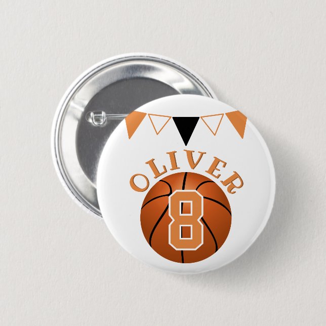 Chapa Redonda De 5 Cm Baloncesto Bandera Banderas Banderas Bandas Niños  (Anverso y reverso)