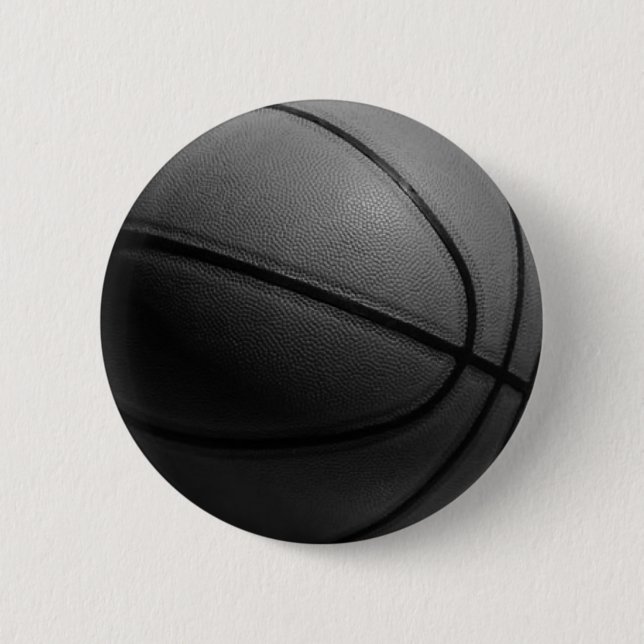 Chapa Redonda De 5 Cm Baloncesto blanco y negro (Anverso)