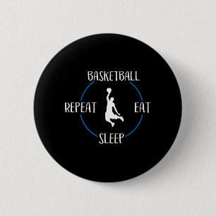 Chapa Redonda De 5 Cm Baloncesto Comer Sleep Repetir Regalo Para Balonce