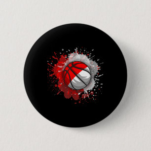 Chapa Redonda De 5 Cm Baloncesto con bandera de Indonesia
