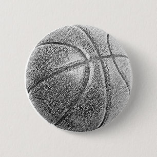 Chapa Redonda De 5 Cm Baloncesto con efecto lápiz