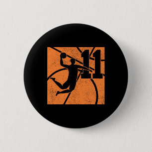 Chapa Redonda De 5 Cm Baloncesto De 11 Años Dunk Fiesta De Cumpleaños 11