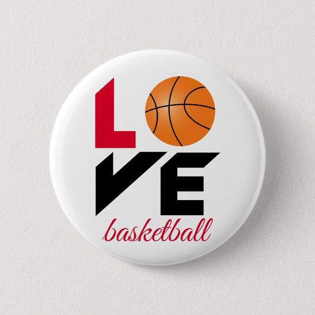 Chapa Redonda De 5 Cm Baloncesto de amor (Anverso)