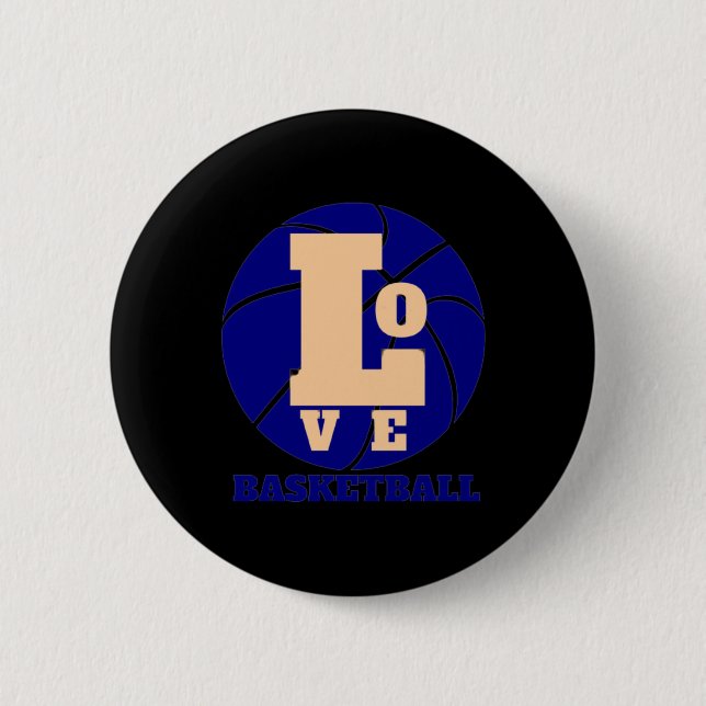 Chapa Redonda De 5 Cm Baloncesto de amor 3 (Anverso)