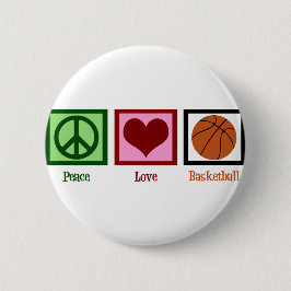 Chapa Redonda De 5 Cm Baloncesto de Peace Love