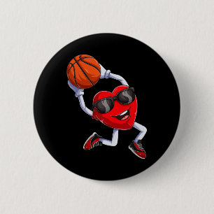 Chapa Redonda De 5 Cm Baloncesto Dunking Heart