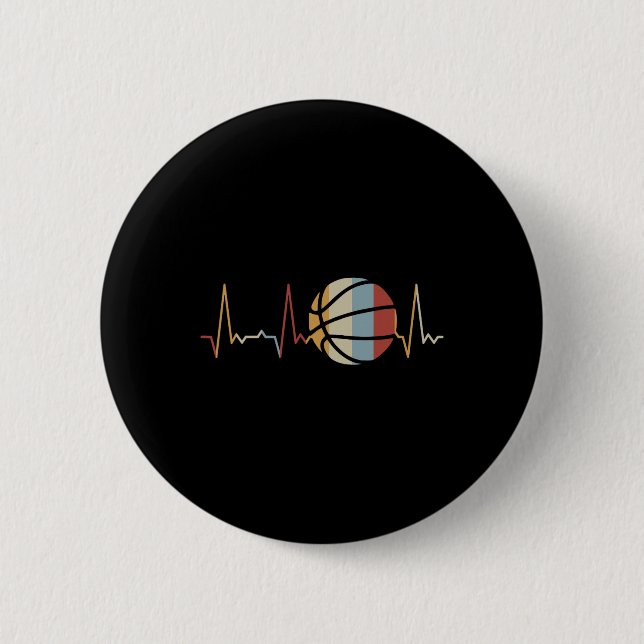 Chapa Redonda De 5 Cm Baloncesto Heartbeat 2 (Anverso)