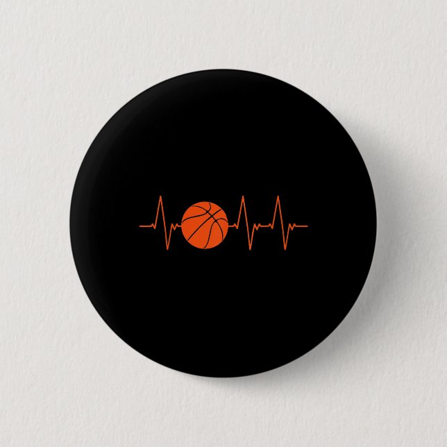 Chapa Redonda De 5 Cm Baloncesto Heartbeat BBall (Anverso)