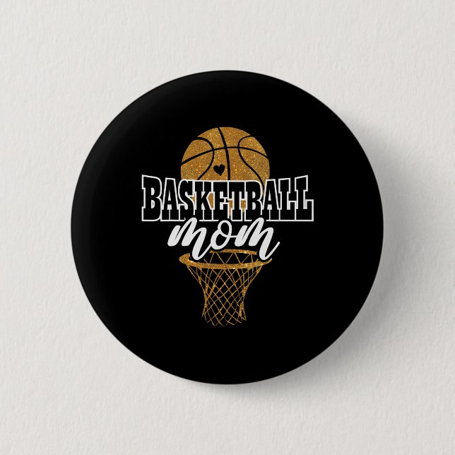 Chapa Redonda De 5 Cm Baloncesto Mamá 1 (Anverso)