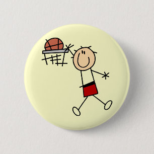 Chapa Redonda De 5 Cm Baloncesto Mate - Camisetas Rojas y Regalos
