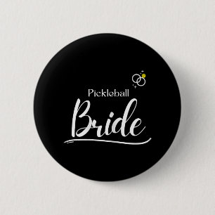 Chapa Redonda De 5 Cm Baloncesto Novia Tee - pareja Boda de citas Pickle