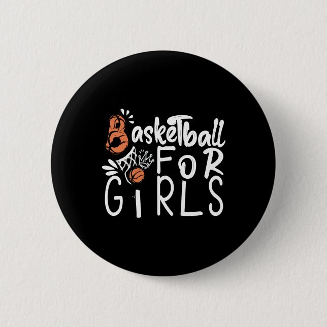 Chapa Redonda De 5 Cm Baloncesto Para Chicas (Anverso)