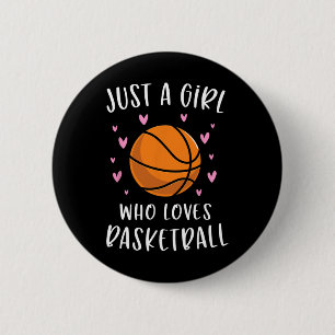 Chapa Redonda De 5 Cm Baloncesto Para Chicas Sólo Un Chica Que Ama El Bá