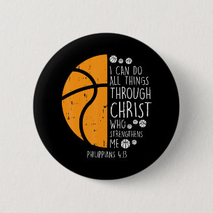 Chapa Redonda De 5 Cm Baloncesto puedo hacer cosas Biblia Verdadero Dios