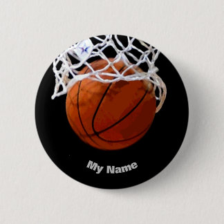 Chapa Redonda De 5 Cm Baloncesto Su Nombre