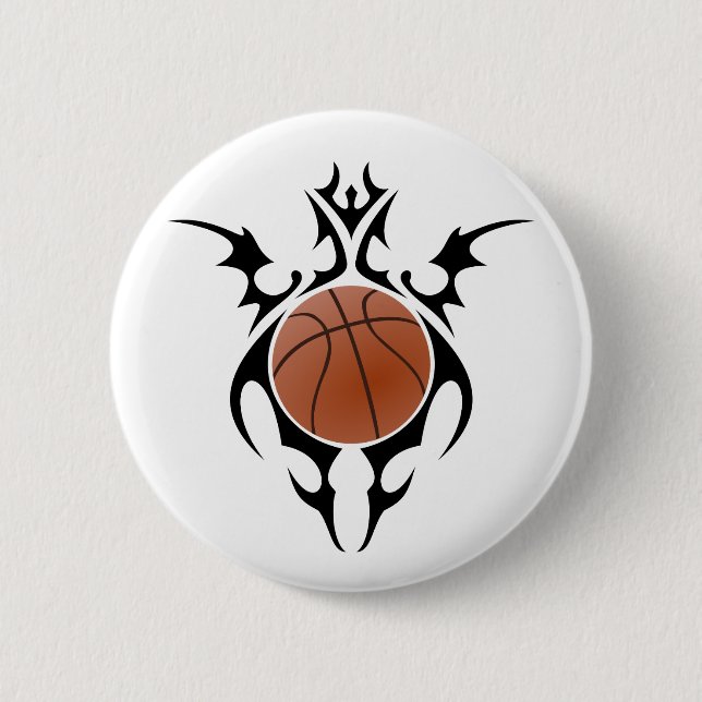 Chapa Redonda De 5 Cm baloncesto tribal. (Anverso)