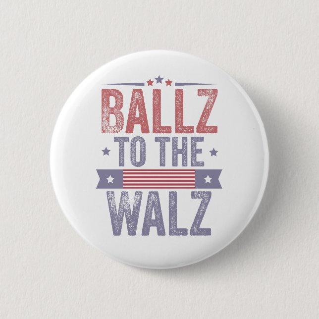 Chapa Redonda De 5 Cm Balz a las elecciones Walz Harris Waltz 2024 (Anverso)
