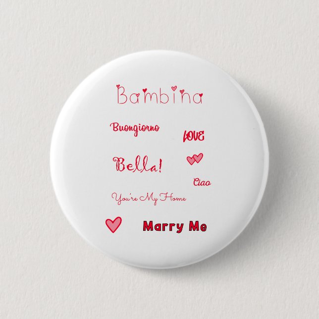 Chapa Redonda De 5 Cm Bambina Love Quotes Set Pack (Anverso)
