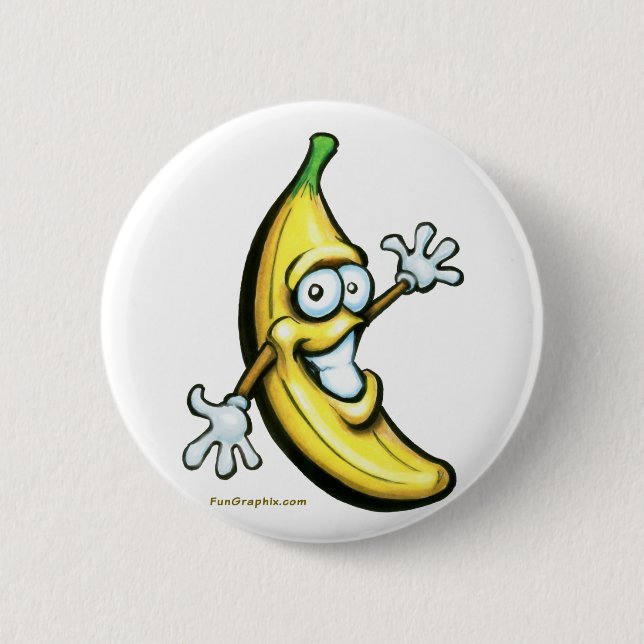Chapa Redonda De 5 Cm Banana (Anverso)