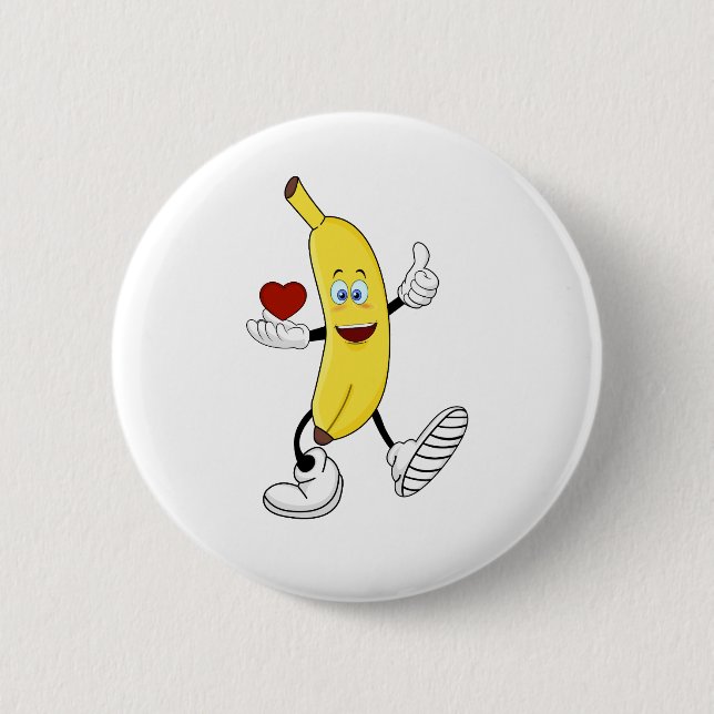 Chapa Redonda De 5 Cm Banana de amor (Anverso)
