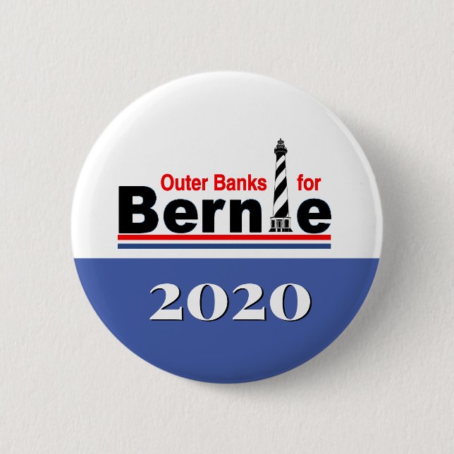 Chapa Redonda De 5 Cm Bancos exteriores de Bernie 2020 (Anverso)
