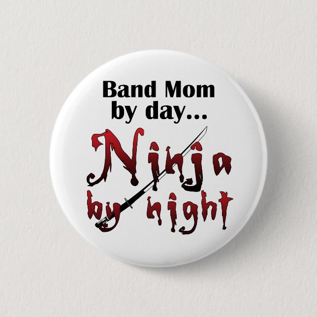 Chapa Redonda De 5 Cm Band Mom Ninja (Anverso)